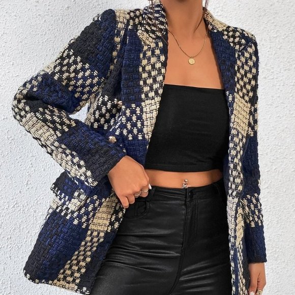 Blue Tweed Blazer - Picture 3 of 4